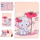 For 10 inch Universal Tablet PC Colored Drawing Pattern Horizontal Flip PU Leather Case with Holder & Card Slot(Elephant Flowers) - 1