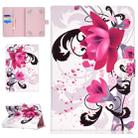 For 7 inch Universal Tablet PC Colored Drawing Pattern Horizontal Flip PU Leather Case with Holder & Card Slot(Flowers) - 1