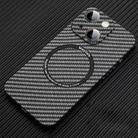 For iPhone 14 Plus MagSafe Magnetic PC Carbon Fiber Phone Case with Lens Film(Black) - 1