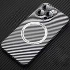 For iPhone 14 Pro MagSafe Magnetic PC Carbon Fiber Phone Case with Lens Film(Silver White) - 1