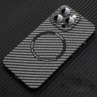 For iPhone 14 Pro MagSafe Magnetic PC Carbon Fiber Phone Case with Lens Film(Black) - 1