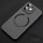 For iPhone 12 MagSafe Magnetic PC Carbon Fiber Phone Case with Lens Film(Black) - 1