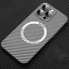 For iPhone 12 Pro MagSafe Magnetic PC Carbon Fiber Phone Case with Lens Film(Silver White) - 1