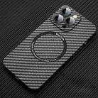 For iPhone 12 Pro MagSafe Magnetic PC Carbon Fiber Phone Case with Lens Film(Black) - 1