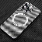 For iPhone 16 Pro Max MagSafe Magnetic PC Carbon Fiber Phone Case with Lens Film(Silver White) - 1