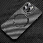 For iPhone 16 Pro MagSafe Magnetic PC Carbon Fiber Phone Case with Lens Film(Black) - 1