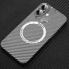 For iPhone 16 MagSafe Magnetic PC Carbon Fiber Phone Case with Lens Film(Silver White) - 1