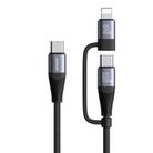 JOYROOM SA37-1T2 60W Multi-Function Series 2 in 1 Fast Charging Data Cable, Length:1.2m(Black) - 1