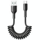 JOYROOM SA38-AC3 3A USB to USB-C / Type-C Coiled Fast Charging Data Cable, Length:1.5m(Black) - 1