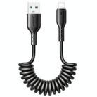 JOYROOM SA38-AL3 3A USB to 8 Pin Coiled Fast Charging Data Cable, Length:1.5m(Black) - 1