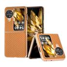 For OPPO Find N3 Flip Nano Electroplating Carbon Fiber Texture Phone Case(Brown) - 1
