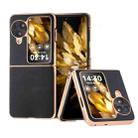For OPPO Find N3 Flip Nano Electroplating Ecological Leather Phone Case(Black) - 1