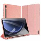 For Samsung Galaxy Tab S9 FE / S10 FE DUX DUCIS Domo Series Magnetic Flip Leather Tablet Case(Pink) - 1