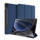For Samsung Galaxy Tab S9 FE+ DUX DUCIS Domo Series Magnetic Flip Leather Tablet Case(Blue) - 1