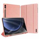 For Samsung Galaxy Tab S9 FE+ DUX DUCIS Domo Series Magnetic Flip Leather Tablet Case(Pink) - 1
