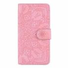 For iPhone 16 Plus Mandala Embossed Dual-Fold Calf Leather Phone Case(Pink) - 2