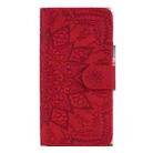 For iPhone 16 Plus Mandala Embossed Dual-Fold Calf Leather Phone Case(Red) - 2