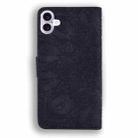 For iPhone 16 Mandala Embossed Dual-Fold Calf Leather Phone Case(Black) - 3