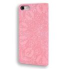 For iPhone 16e Mandala Embossed Dual-Fold Calf Leather Phone Case(Pink) - 3