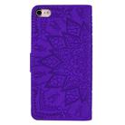 For iPhone 16e Mandala Embossed Dual-Fold Calf Leather Phone Case(Purple) - 3