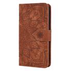For iPhone 17 Pro Mandala Embossed Dual-Fold Calf Leather Phone Case(Brown) - 2