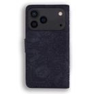 For iPhone 17 Pro Max Mandala Embossed Dual-Fold Calf Leather Phone Case(Black) - 3