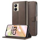 For Realme C33 2022 / C33 2023 LC.IMEEKE Calf Texture Horizontal Flip Leather Case(Brown) - 1