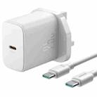 JOYROOM JR-TCF11 25W USB-C / Type-C Port Fast Charger with Cable Set, UK Plug(White) - 1