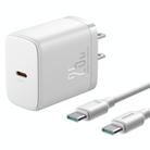 JOYROOM JR-TCF11 25W USB-C / Type-C Port Fast Charger with Cable Set, US Plug(White) - 1