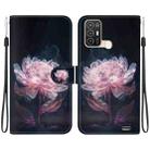 For ZTE Blade A52 Crystal Texture Colored Drawing Leather Phone Case(Purple Peony) - 1