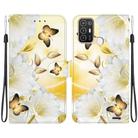 For ZTE Blade A52 Crystal Texture Colored Drawing Leather Phone Case(Gold Butterfly Epiphyllum) - 1