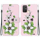 For ZTE Blade A52 Crystal Texture Colored Drawing Leather Phone Case(Lily) - 1