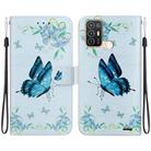 For ZTE Blade A52 Crystal Texture Colored Drawing Leather Phone Case(Blue Pansies) - 1