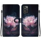 For ZTE Blade A72 / V40 Vita Crystal Texture Colored Drawing Leather Phone Case(Purple Peony) - 1