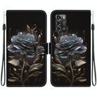 For ZTE Blade A72 / V40 Vita Crystal Texture Colored Drawing Leather Phone Case(Black Rose) - 1