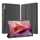 For Lenovo Tab P12 12.7 2023 DUX DUCIS Domo Series Magnetic Flip Leather Tablet Case(Black) - 1