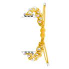 For Apple Watch SE 2022 40mm Paracord Gypsophila Beads Drawstring Braided Watch Band(Yellow) - 1