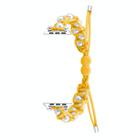 For Apple Watch Series 7 41mm Paracord Gypsophila Beads Drawstring Braided Watch Band(Yellow) - 1