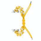 For Apple Watch Series 5 44mm Paracord Gypsophila Beads Drawstring Braided Watch Band(Yellow) - 2
