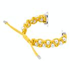 For Apple Watch Series 5 44mm Paracord Gypsophila Beads Drawstring Braided Watch Band(Yellow) - 3