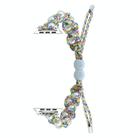 For Apple Watch 42mm Paracord Gypsophila Beads Drawstring Braided Watch Band(Rainbow) - 1