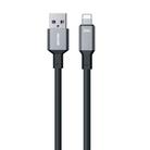 WK WDC-17 2.4A USB to 8 Pin Silicone Data Cable, Length: 1.2m(Black) - 1