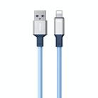 WK WDC-17 2.4A USB to 8 Pin Silicone Data Cable, Length: 1.2m(Blue) - 1