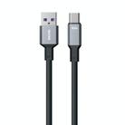 WK WDC-17 6A USB to USB-C/Type-C Silicone Data Cable, Length: 1.2m(Black) - 1