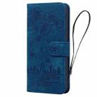 For iPhone 16 Pro Max Cartoon Sakura Cat Embossed Leather Phone Case(Royal Blue) - 2