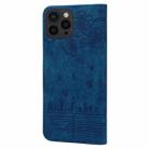 For iPhone 16 Pro Max Cartoon Sakura Cat Embossed Leather Phone Case(Royal Blue) - 3