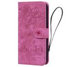 For iPhone 17 Pro Max Cartoon Sakura Cat Embossed Leather Phone Case(Rose Red) - 2