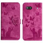 For Google Pixel 6a Butterfly Cat Embossing Flip Leather Phone Case(Pink) - 1