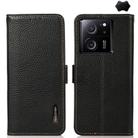 For Xiaomi Redmi K60 Ultra / 13T KHAZNEH Side-Magnetic Litchi Genuine Leather RFID Phone Case(Black) - 1