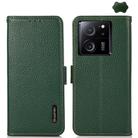 For Xiaomi Redmi K60 Ultra / 13T KHAZNEH Side-Magnetic Litchi Genuine Leather RFID Phone Case(Green) - 1